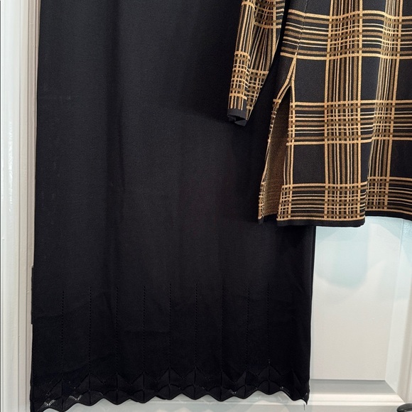 Misook 2PC Black Maxi Skirt & Plaid Cardigan Size Small - Picture 10 of 10